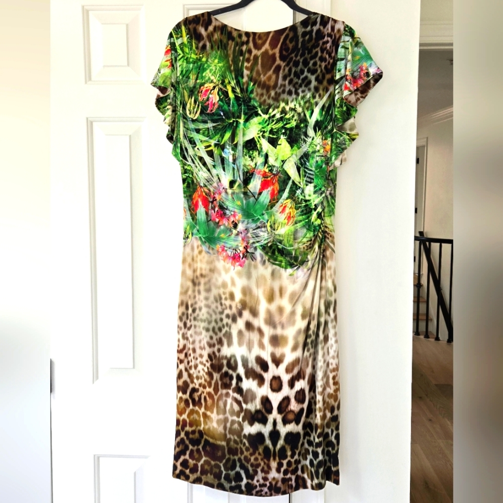BASLER • Jungle Print Animal Print Viscose Dress, Size 40 (Size 8)